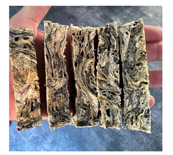 100% Organic Air-Dried Icelandic Cod Skin Fingers – Premium Dog Treat (500g Pack)